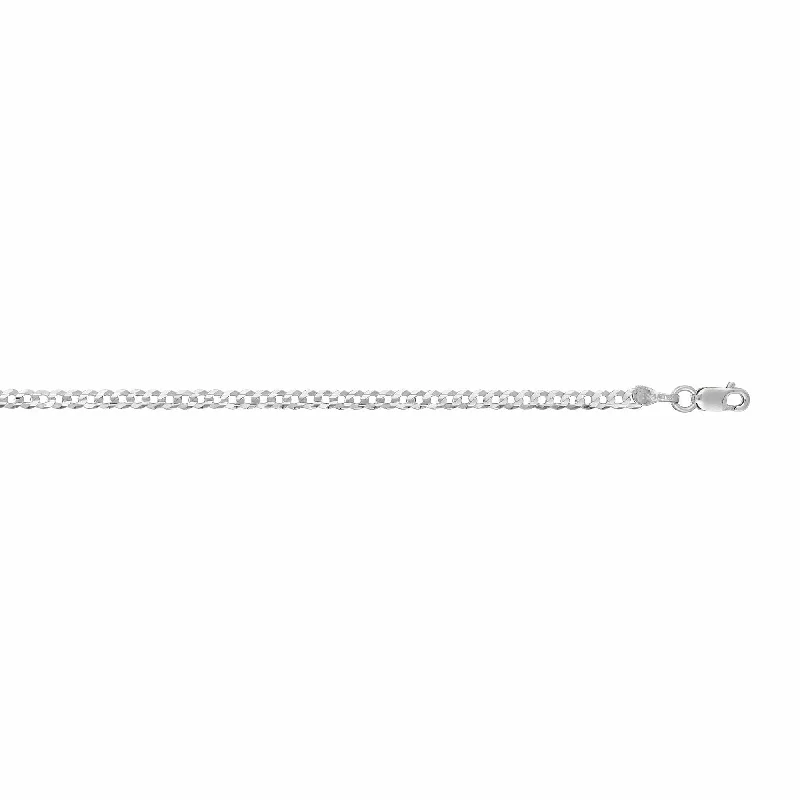 14K White Gold Curb Chain