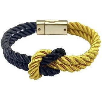 The Original Love Knot Satin Rope Bracelet- Black and Gold