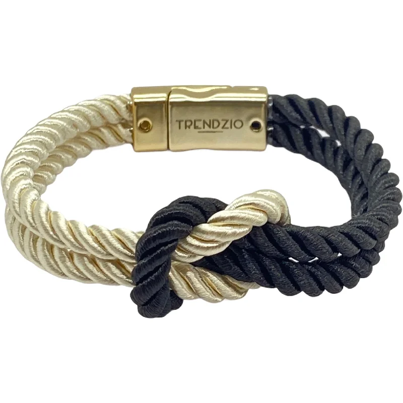 The Original Love Knot Satin Rope Bracelet- Black and White