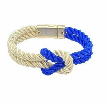 The Original Love Knot Satin Rope Bracelet- Blue and White