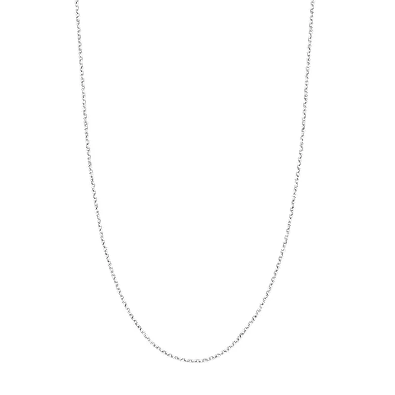 White Gold 20" Diamond Cut Cable Chain