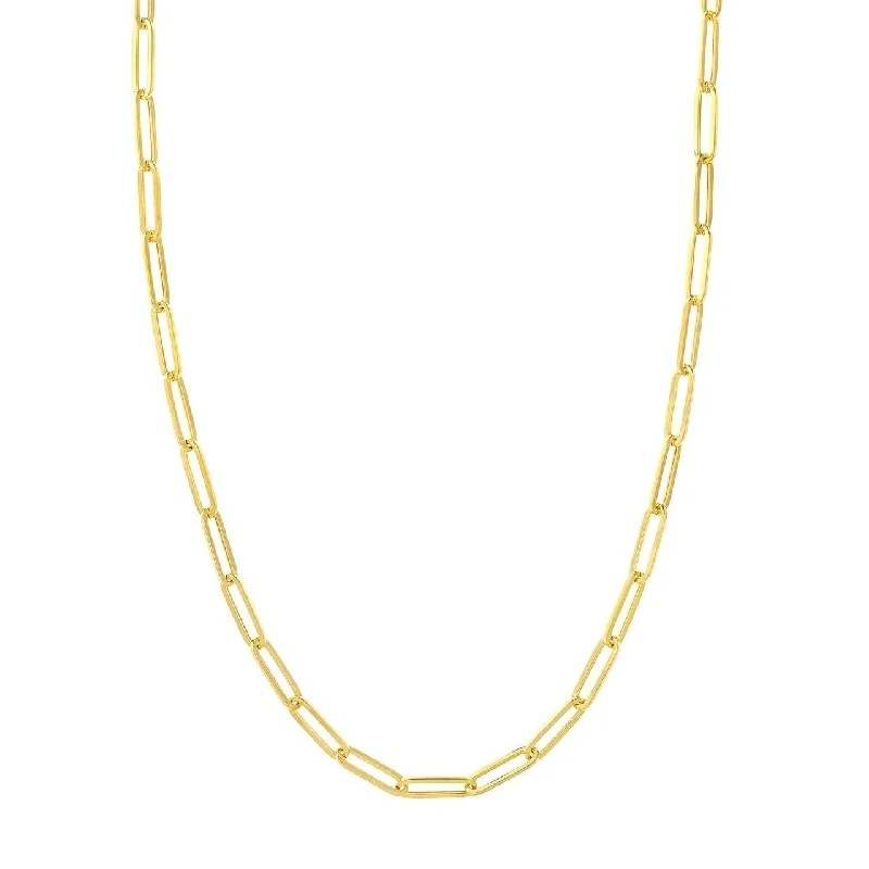 Yellow Gold 21.75" Hollow Paperclip Chain