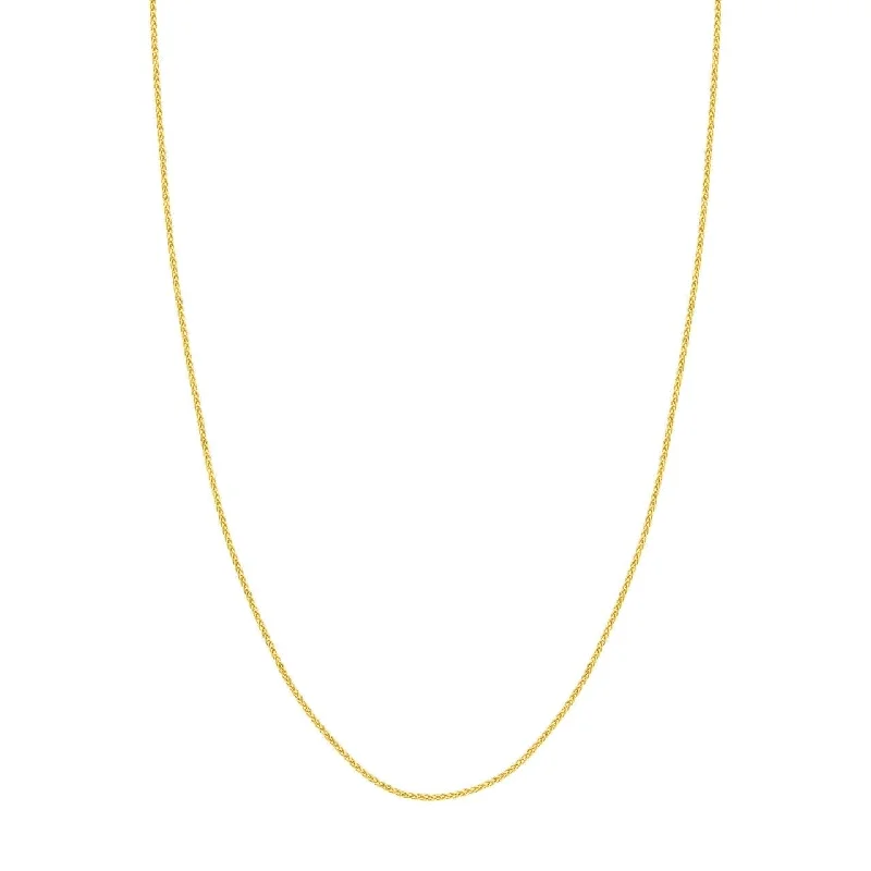 Yellow Gold 24" Round Wheat Chain